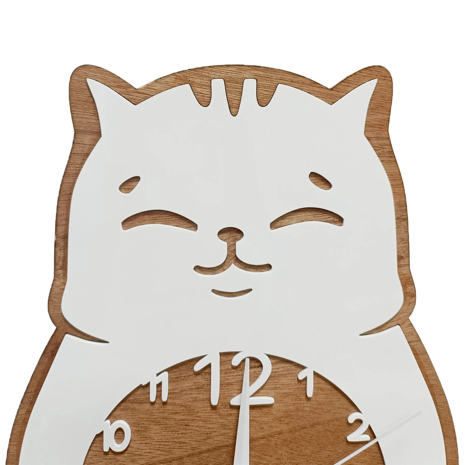 Waving White Cat Tail Wooden Pendulum Wall Clock for Kitty Pet Shop Cat Swinging Wall Clock Kitten Home Decor Cat Lovers Gift