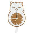 Waving White Cat Tail Wooden Pendulum Wall Clock for Kitty Pet Shop Cat Swinging Wall Clock Kitten Home Decor Cat Lovers Gift